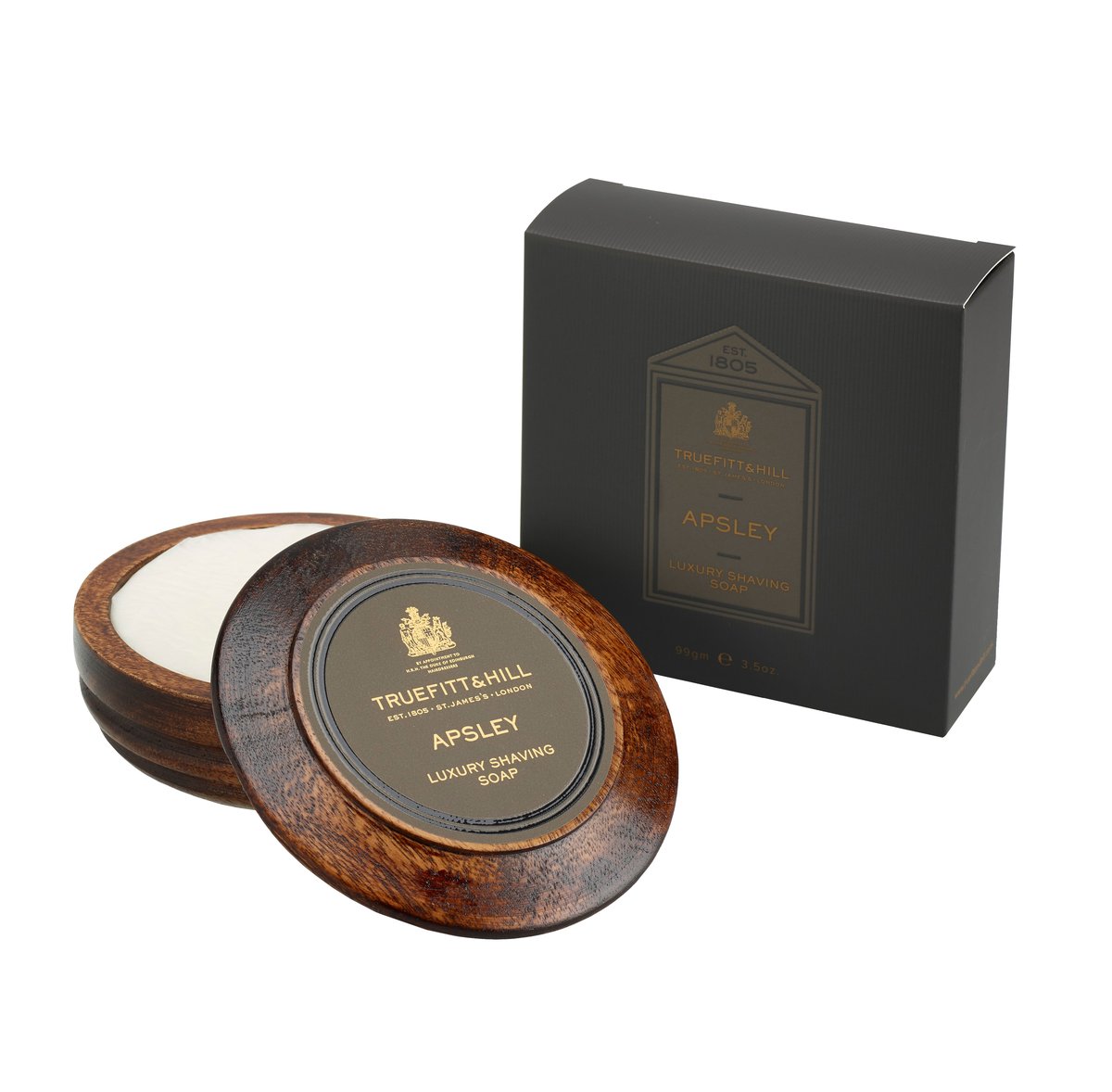 NEW! Apsley Luxury Shaving Soap In Wooden Bowl
